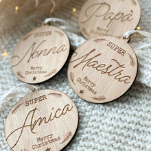Load image into Gallery viewer, Pallina di Natale "SUPER" in legno Personalizzata