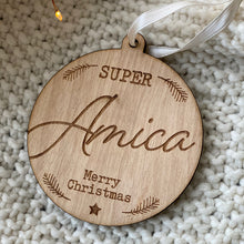 Carica l&#39;immagine nel visualizzatore di Gallery, Pallina di Natale &quot;SUPER&quot; in legno Personalizzata
