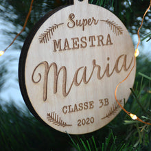 Carica l&#39;immagine nel visualizzatore di Gallery, Pallina di Natale &quot;Super&quot; in Plexiglass o Legno Personalizzata
